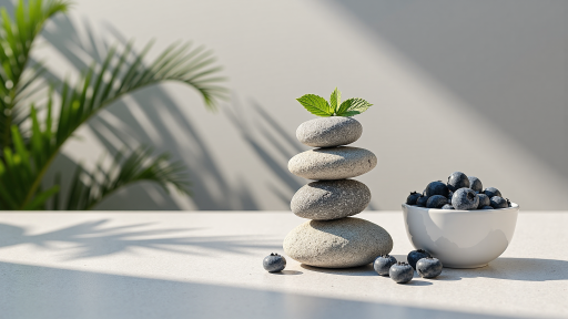 生活平衡主题文章封面，包含工作与生活、健康、家庭等元素，和谐背景